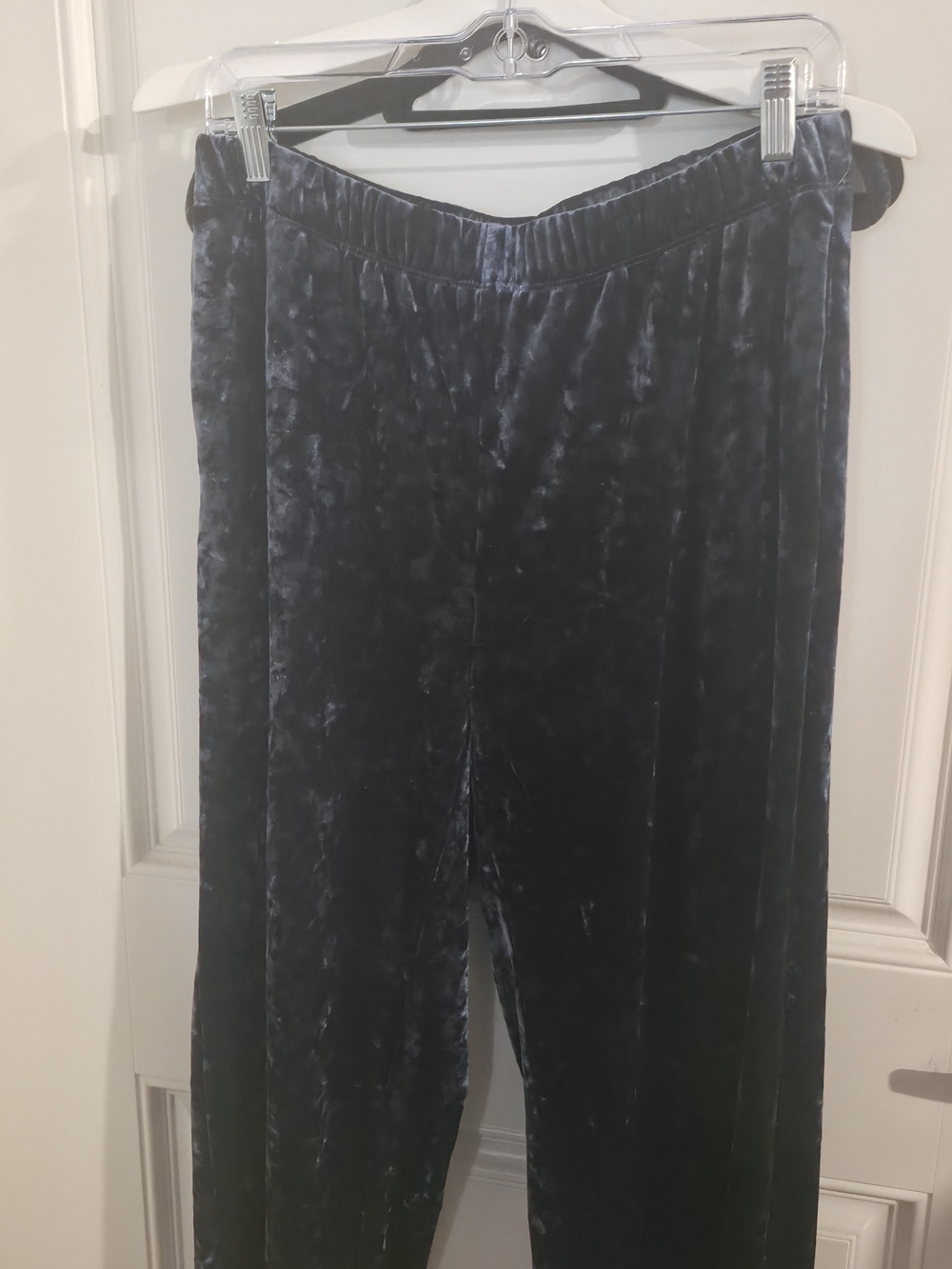 Velvet Wide-Leg Lounge Pants in Deep Navy
